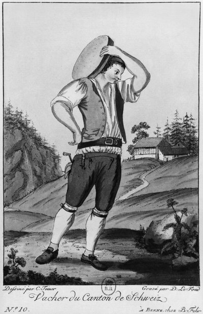 Swiss Cowherd from the Canton of Schwyz by Simon Daniel Lafond